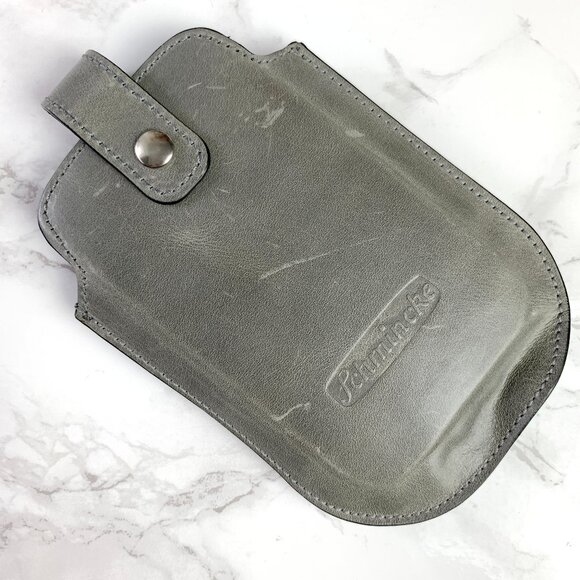 Schmincke Grey Leather Case with Snap - Picture 1 of 5